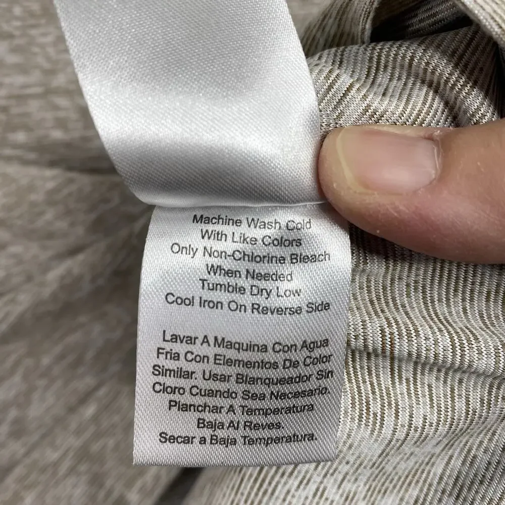 Essex Crossing Henley Shirt Men M Tan Heather Super Soft Stretch Long Sleeve